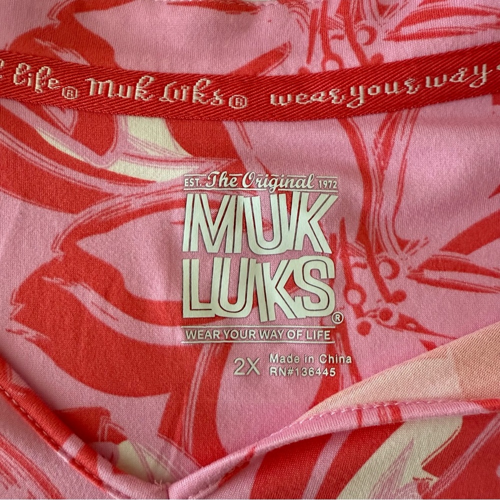 Muk Luks Cloud Knit tiered lounge dress in Pink Floral - Picture 8 of 12